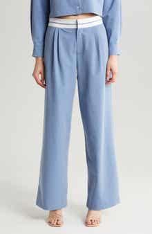 WAYF Preston Pleated Wide Leg Pants
