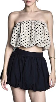 Endless Rose Polka Dot Strapless Bubble Top