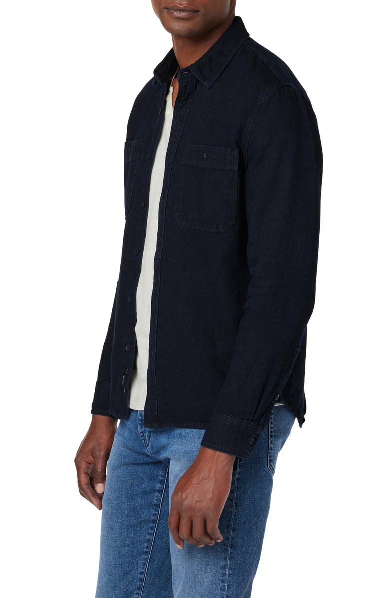 Joe's Lou Indigo Cotton & Linen Button-Up Shirt, Alternate, color, 