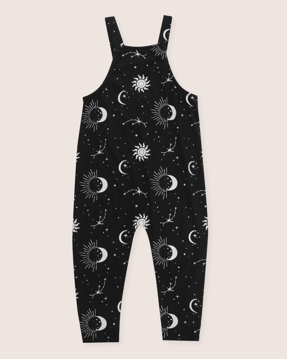 Turtledove London Kids Organic Cotton Celestial Print Jumpsuit in Black 