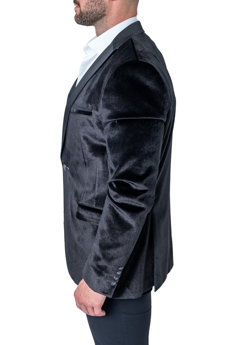 Maceoo Tesla Black Velvet Dinner Jacket, Alternate, color,