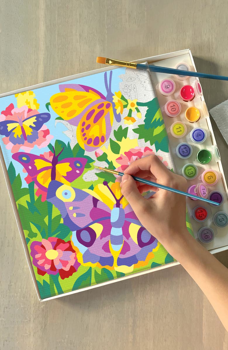 BRIGHT STRIPES Butterflies Paint By Numbers Kit, Alternate, color, 