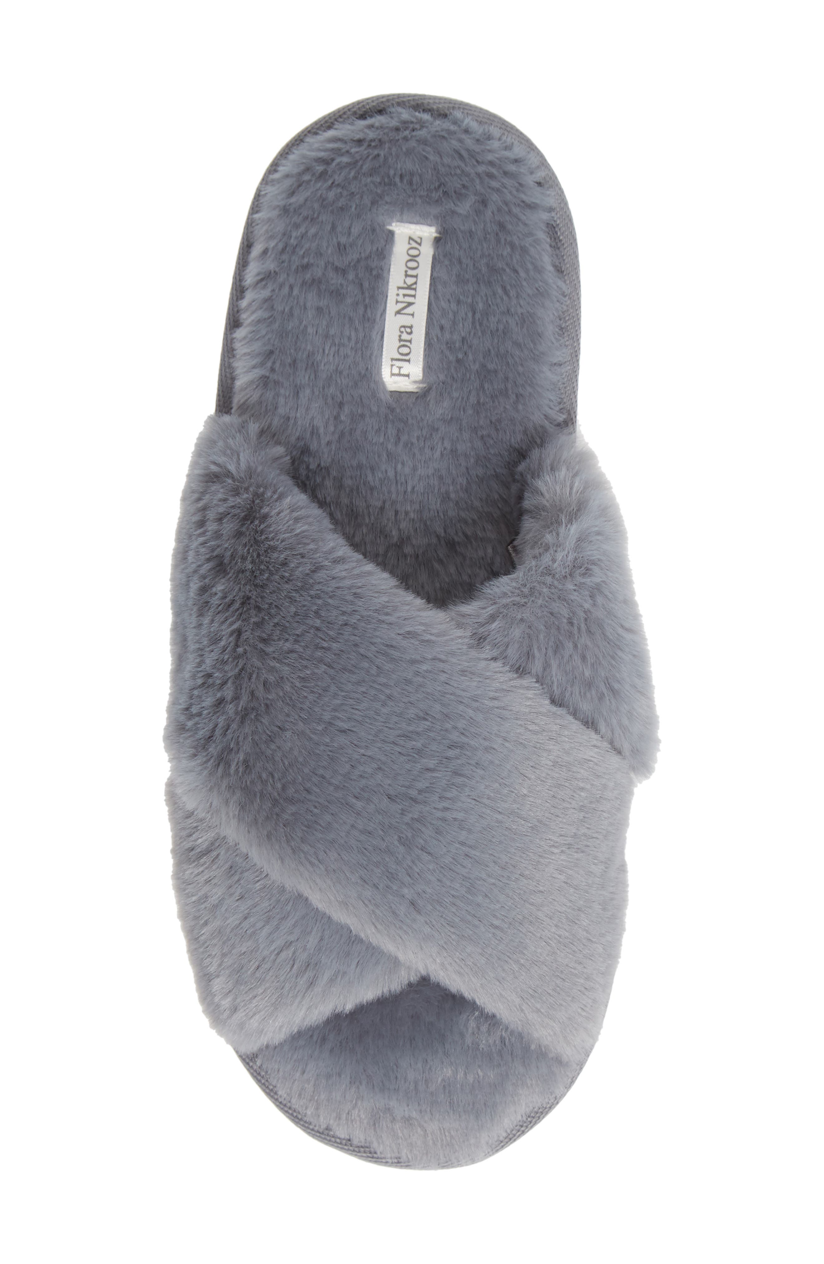 Victoria Faux Fur Slipper, Alternate, color, STORM