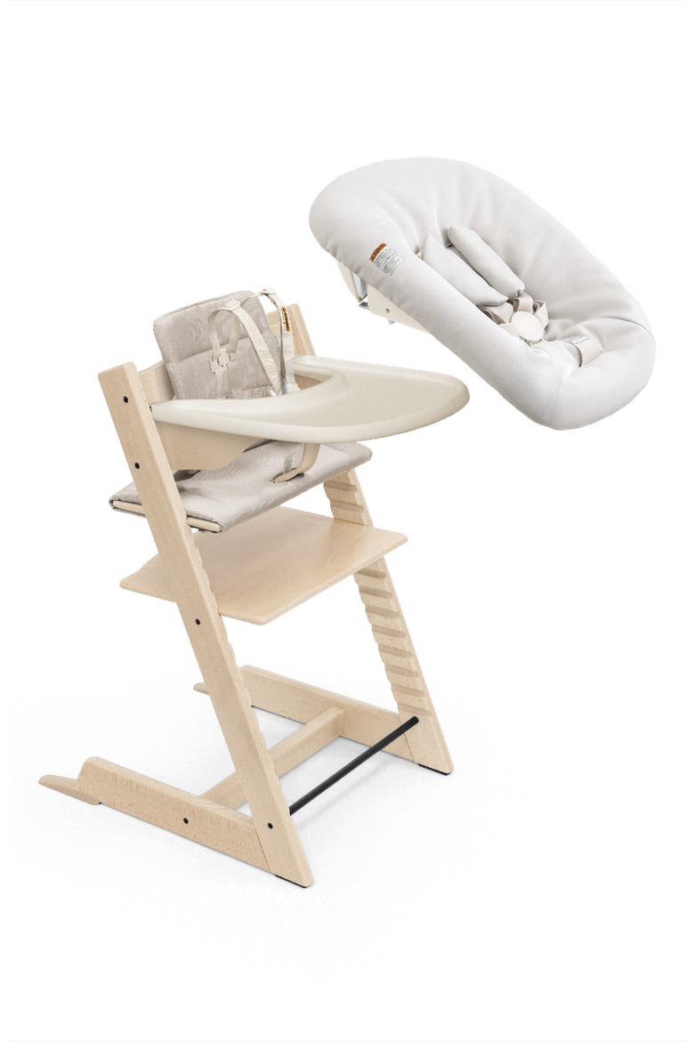 Tripp Trapp® Highchair², Cushion, Newborn Set & Stokke® Tray $597 Value, Main, color, NATURAL W/BEIGE