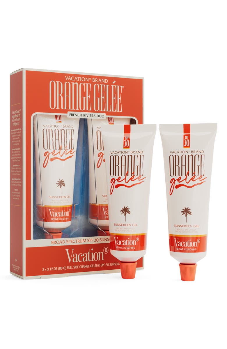 Vacation French Riviera Orange Gelée SPF 30 Sunscreen Gel Duo $46 Value, Main, color,