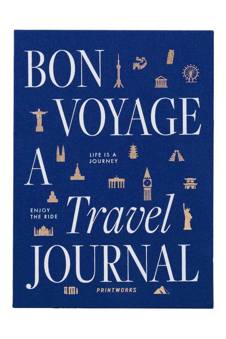 Bon Voyage Travel Journal, Main, color, BLUE