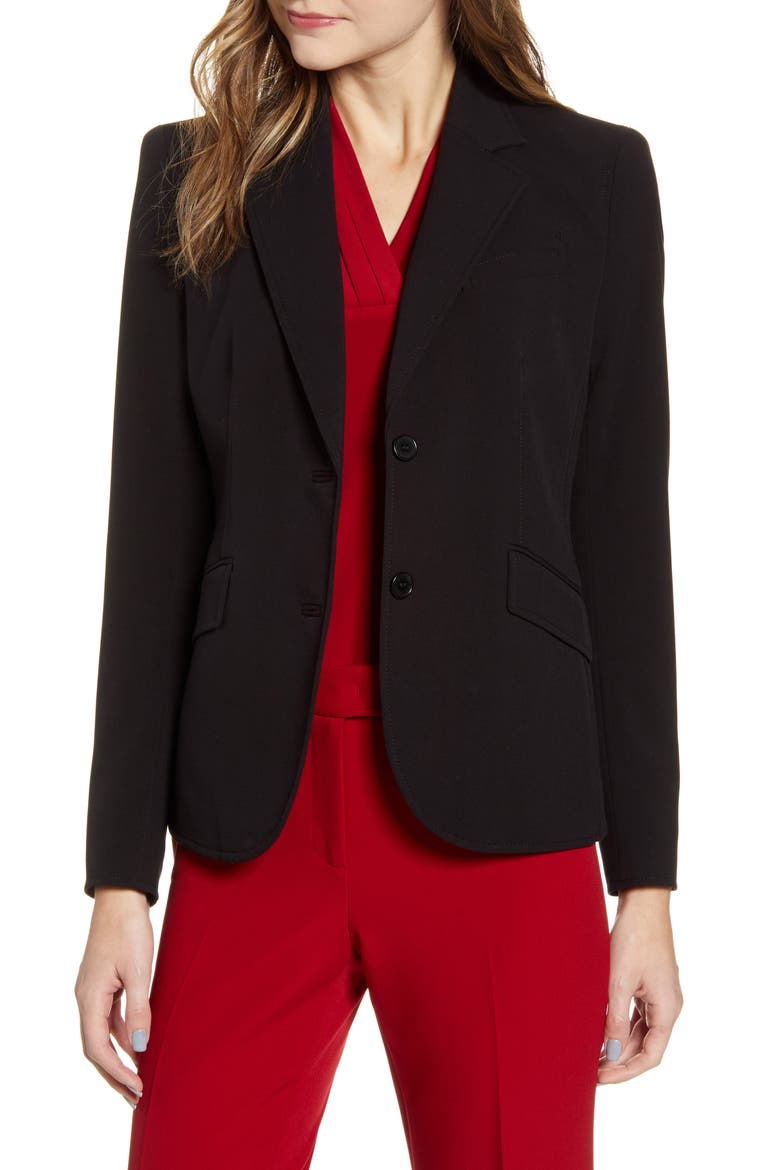 Two-Button Stretch Blazer, Main, color, ANNE BLK