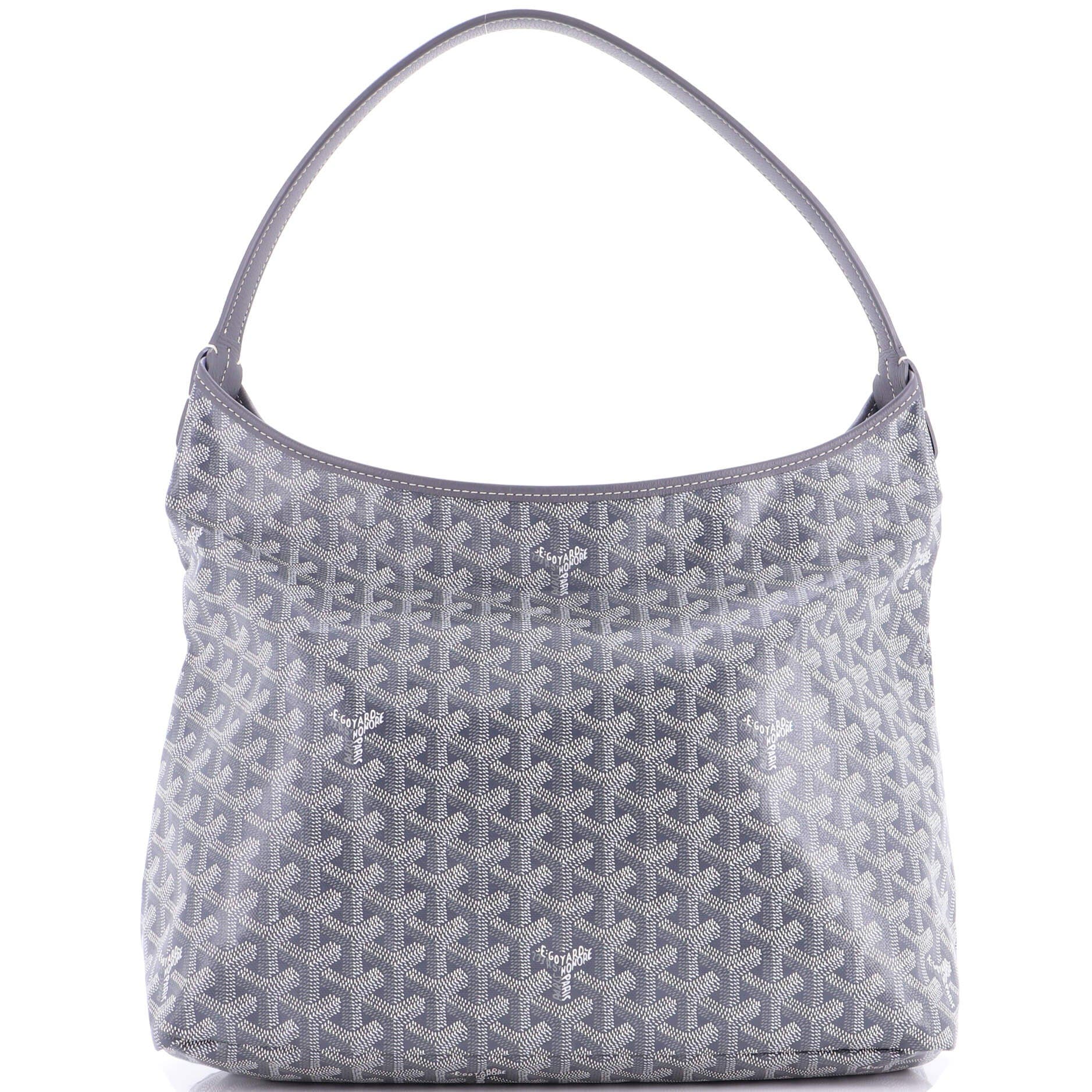 Pre-Owned Goyard Boheme Hobo Coated Canvas, Main, color, Gray