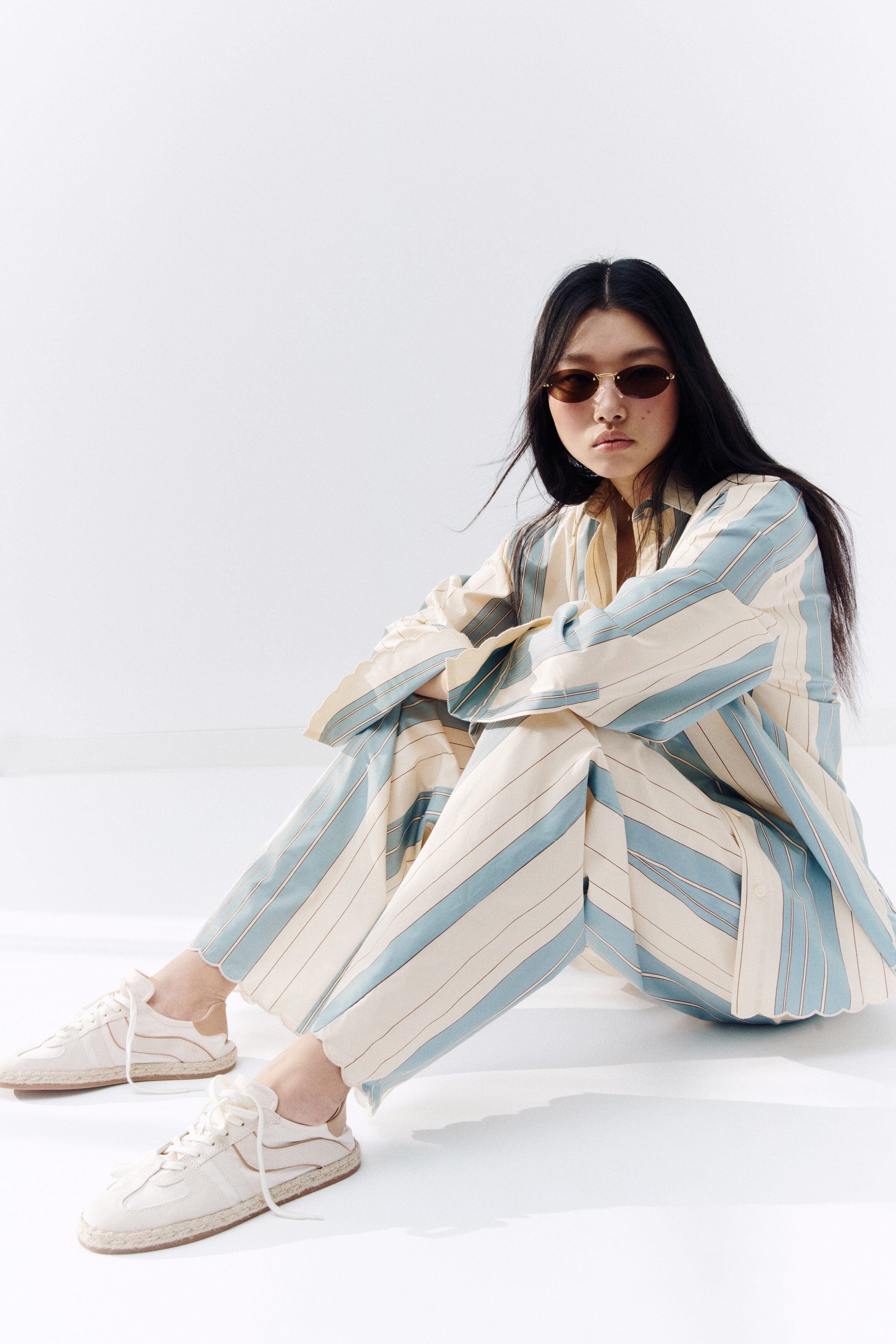 H&M Espadrille Trainers, Alternate, color, Cream