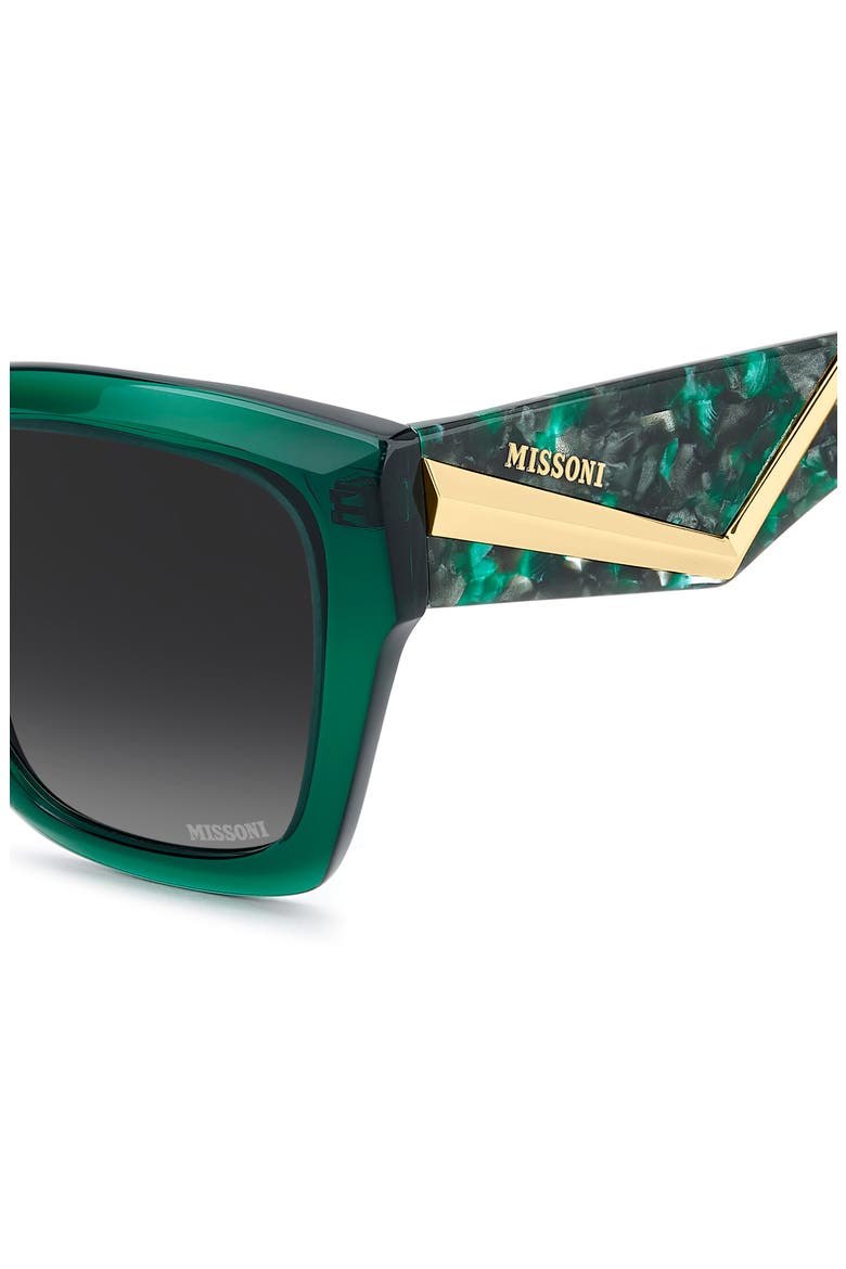 53mm Gradient Square Sunglasses, Alternate, color, GREEN/ DARK GREY