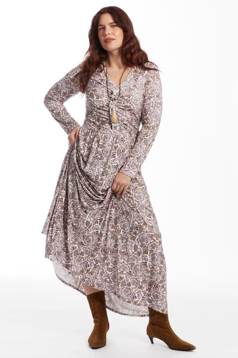 V Neck Maxi Dress (Plus)