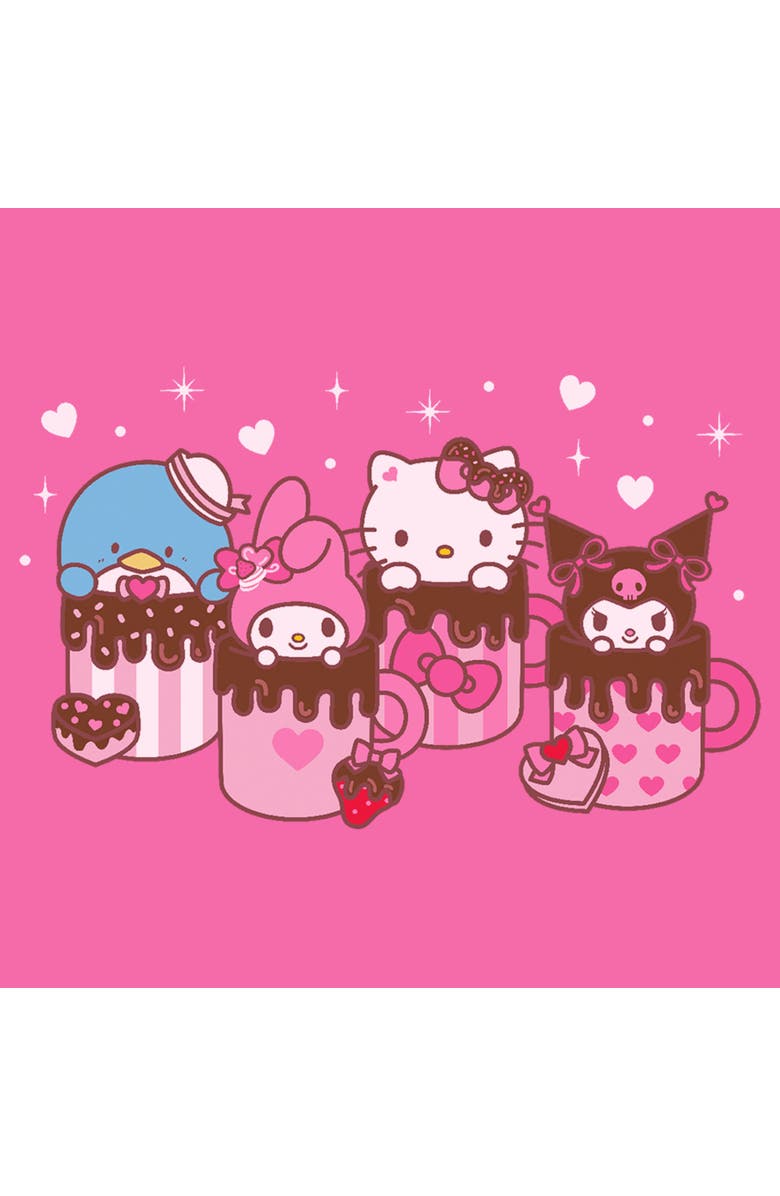 Hello Kitty Men's Hello Kitty Lovely Mug Friends  Graphic T-Shirt, Alternate, color, Neon Pink