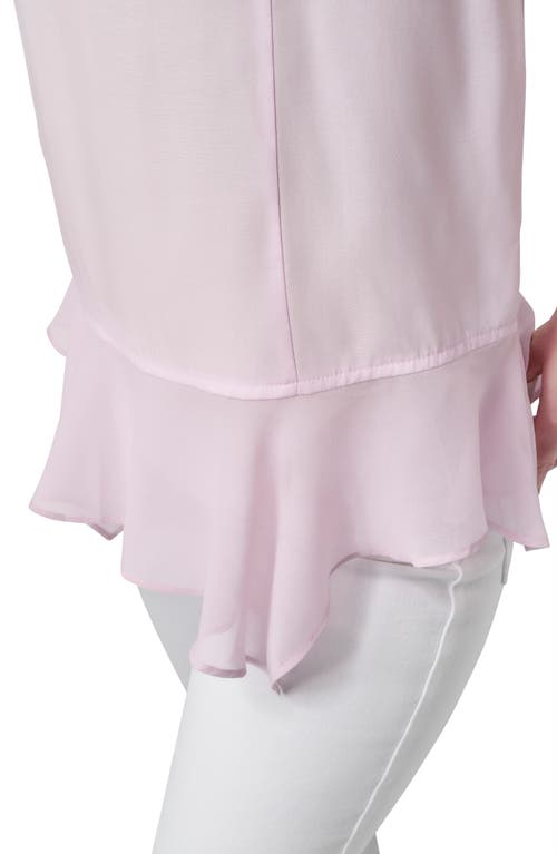 Dkny Handkerchief Hem Mixed Media Top In Pink