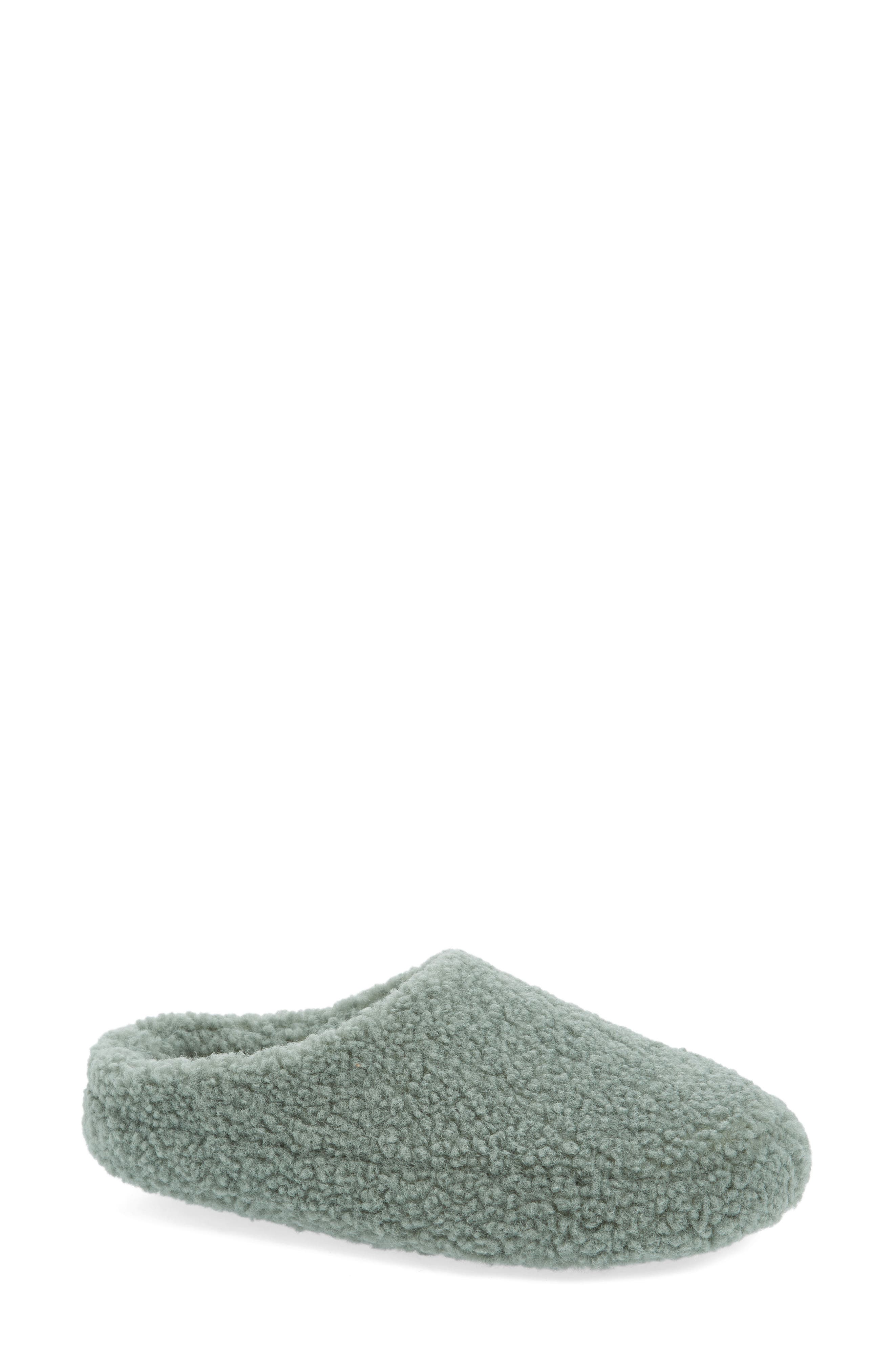 Madewell Faux Shearling Scuff Slippers, Main, color, 