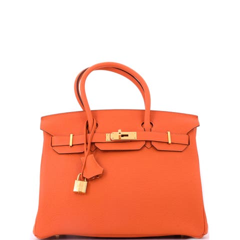 Birkin Handbag Orange Togo with Gold Hardware 30