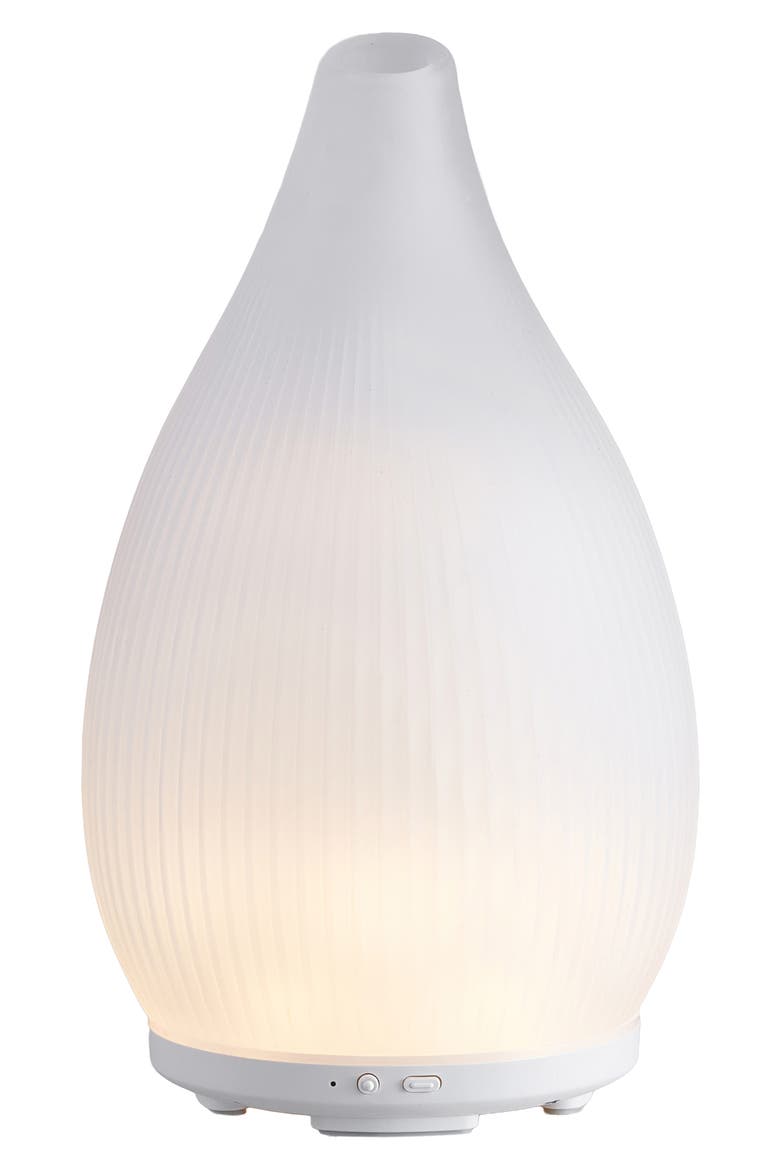 Bud White Glass Ultrasonic Diffuser, Alternate, color, WHITE