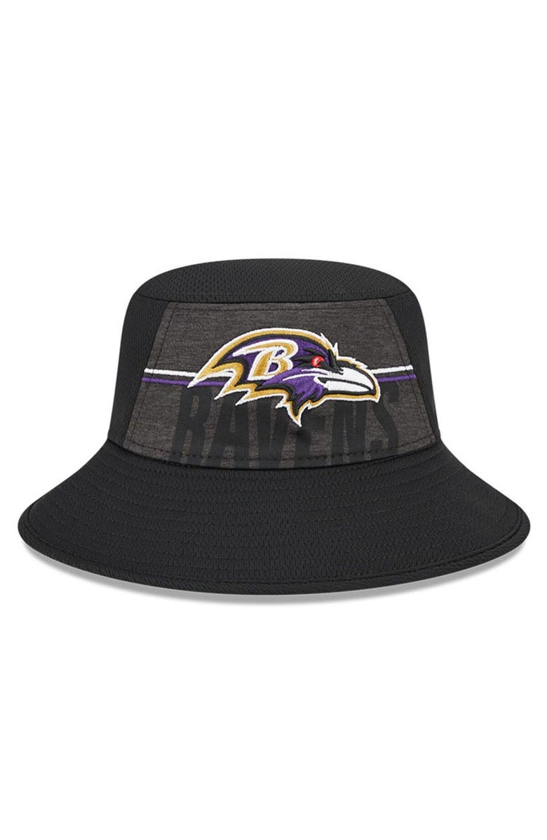 New Era Men's New Era  Black Baltimore Ravens 2023 NFL Training Camp Stretch Bucket Hat, Alternate, color, 