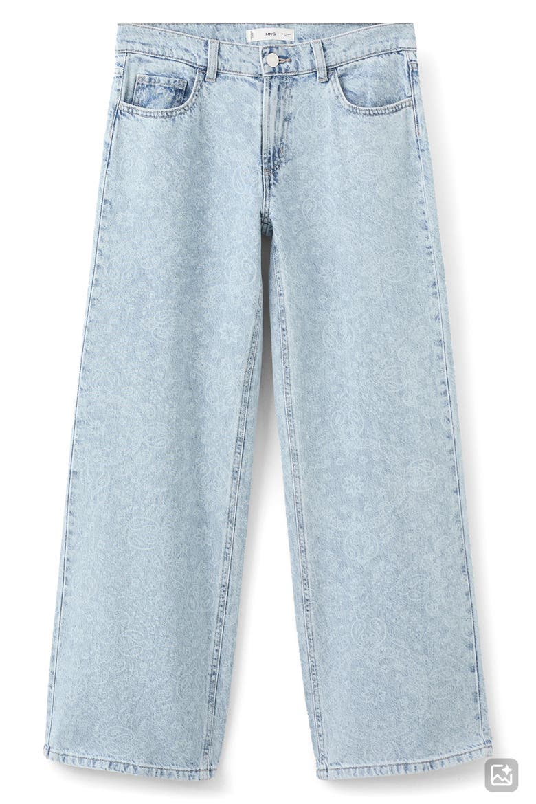 Paisley High Waist Wide Leg Jeans, Alternate, color, LIGHT BLUE