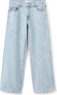 MANGO TEEN Paisley High Waist Wide Leg Jeans