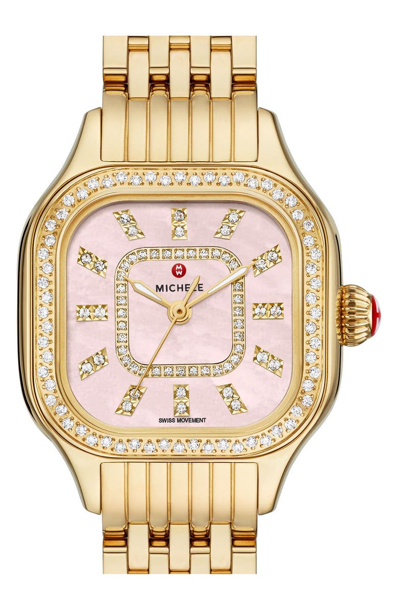 MICHELE Meggie Diamond Dial Bracelet Watch, 29mm, Alternate, color, 
