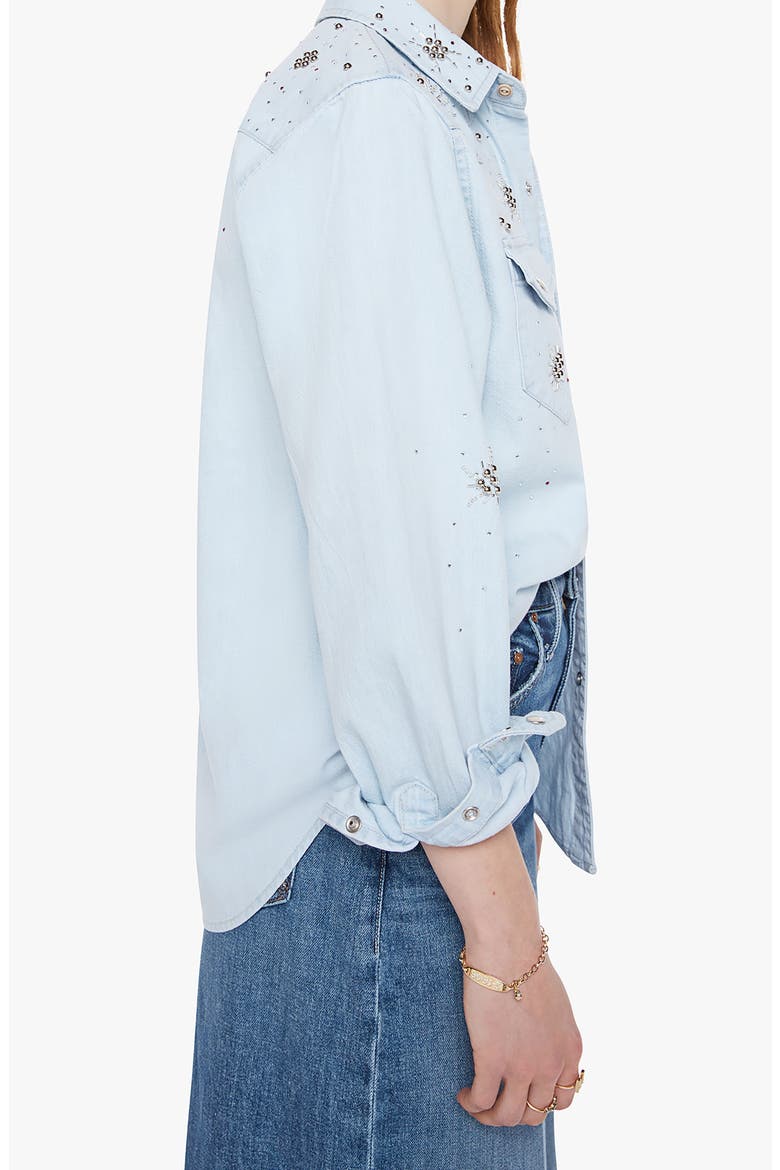 All My Exes Embroidered Denim Shirt, Alternate, color, MORE IS MORE