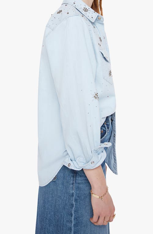 Mother All My Exes Embroidered Denim Shirt In Blue