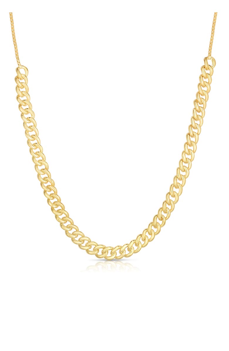 GLAZE JEWELRY Box & Curb Chain Necklace, Main, color, Gold