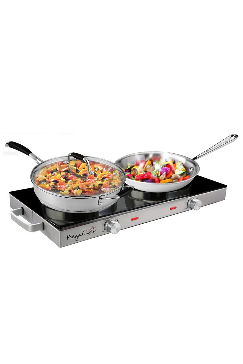 Ceramic Infrared Double Electric Cooktop, Main, color, Black