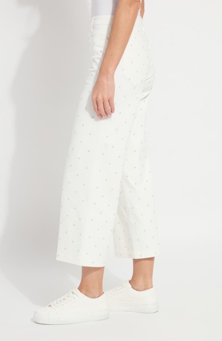 Lysse Audrey Embellished Pull-On Crop Wide Leg Knit Jeans, Alternate, color, 