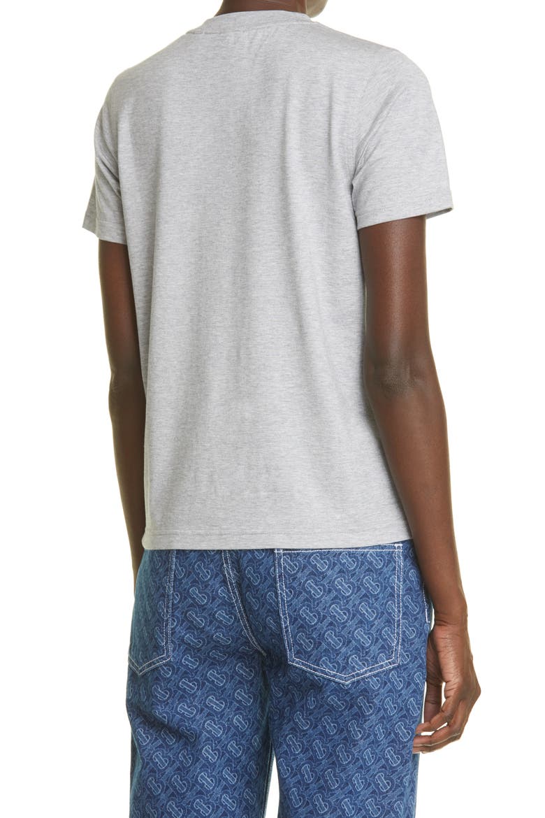 Carrick TB Monogram Embroidered Cotton T-Shirt, Alternate, color, PALE GREY MELANGE