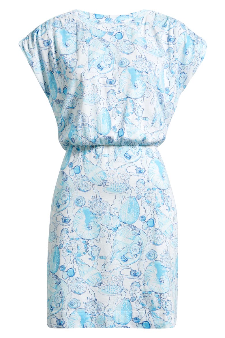 Melli Print Dress, Alternate, color, RESORT WHITE SHELL SHINE