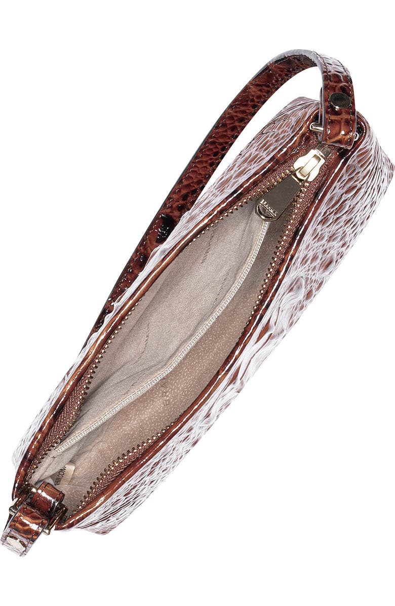 Brahmin Lorelei Croc Embossed Leather Shoulder Bag, Alternate, color, Pecan