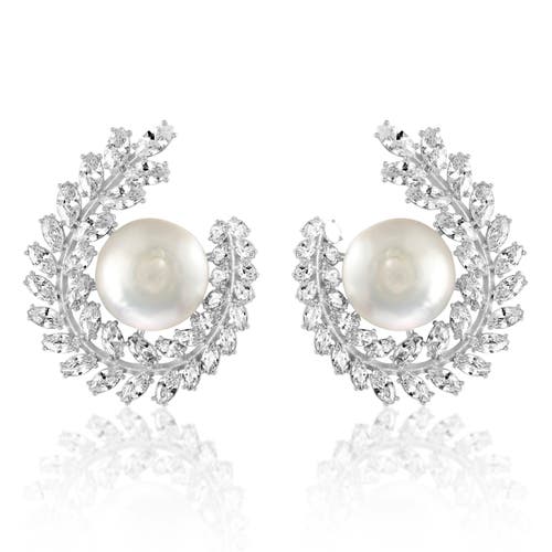 Gemma Azzurro Perla Pearl Statement Earrings In Metallic