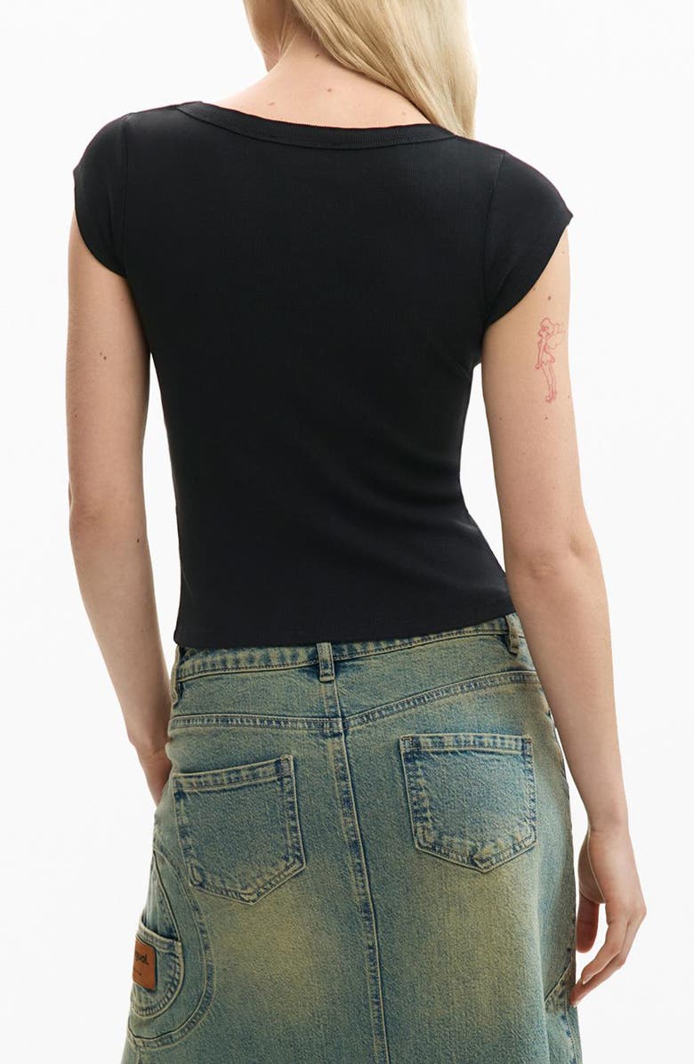 Desigual Floral Graphic T-Shirt, Alternate, color, Black