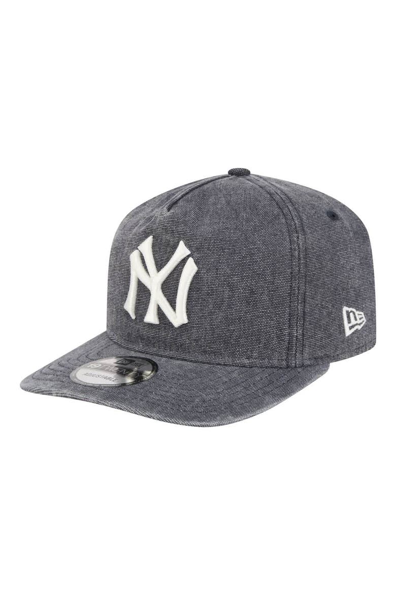 Men's New Era  Navy Heather New York Yankees Throwback Denim Classic 19TWENTY Adjustable Hat, Main, color, Heather Navy