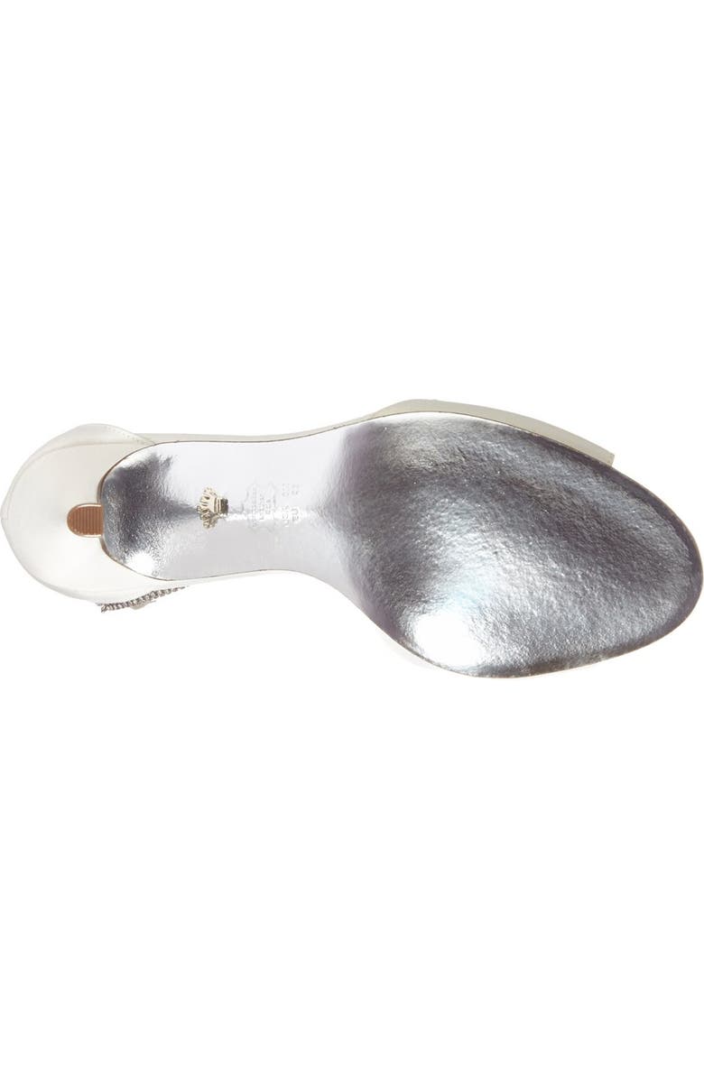 Nina 'Vinnie' Crystal Embellished Ankle Strap Sandal, Alternate, color, Ivory