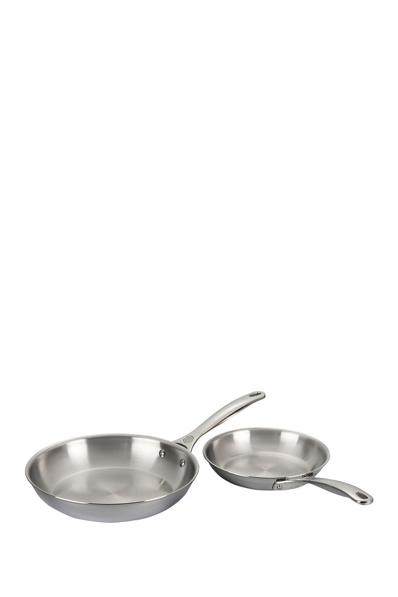 Set of 2 Stainless Steel Fry Pans, Alternate, color, STAINLESS STEEL