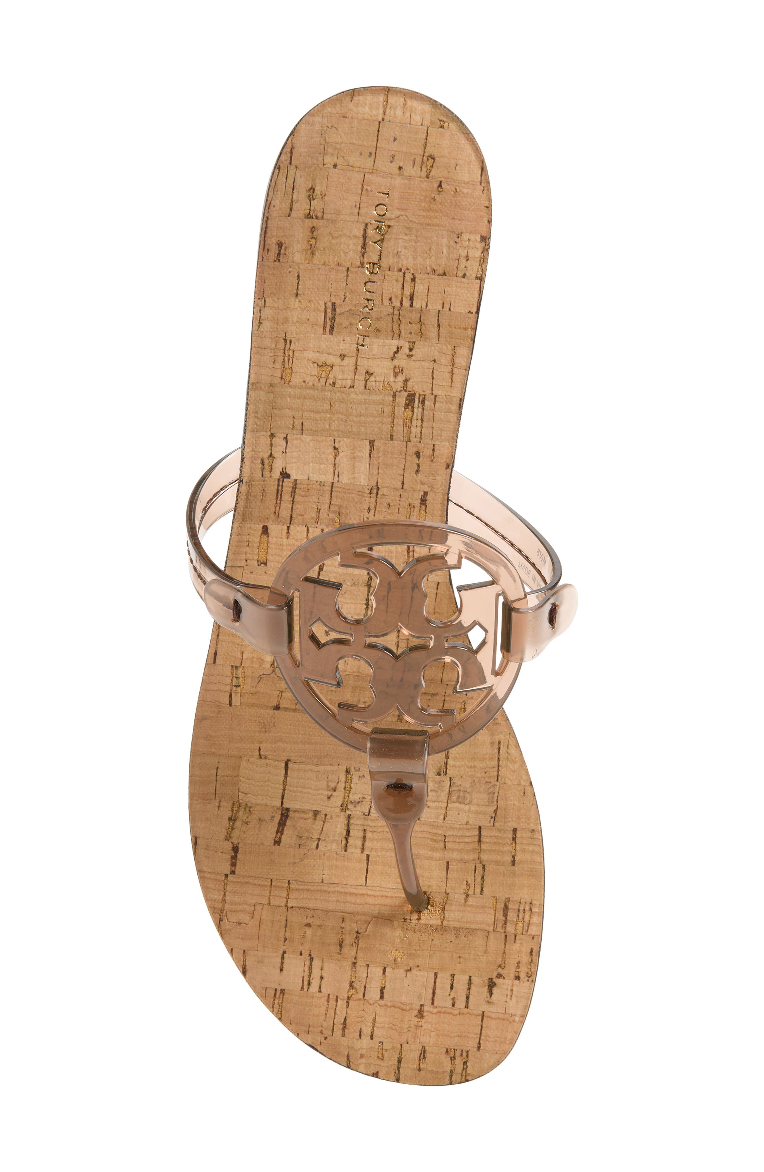 Tory Burch Miller Jelly Thong Sandal, Alternate, color, Soft Brown