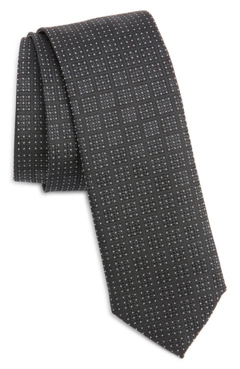 Micropattern Silk Blend Tie