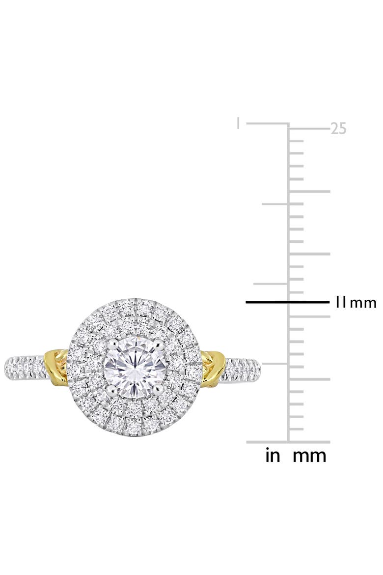Diamond Halo Ring 14k Two-Tone Gold, Alternate, color, White Gold