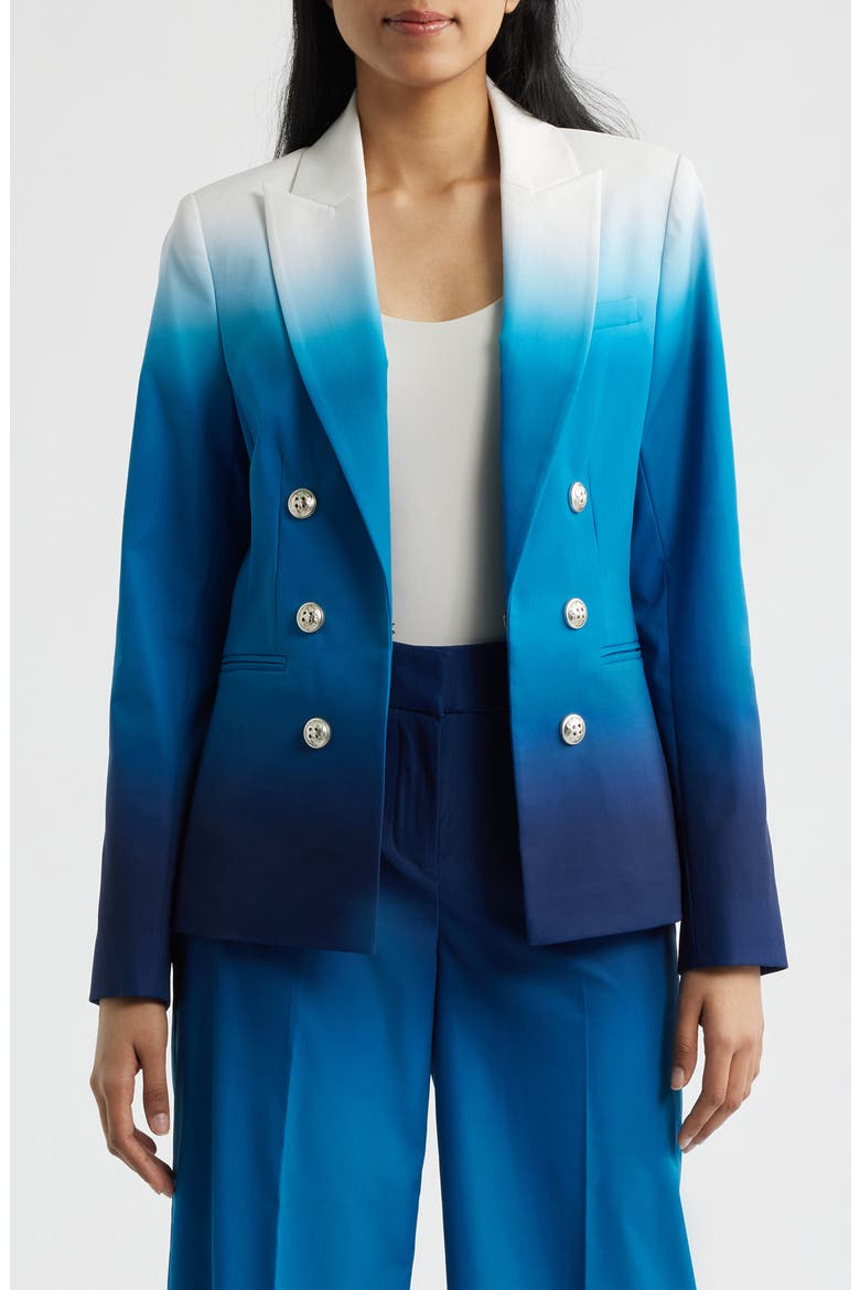 Faux Double Breasted Blazer, Main, color, BLUE JEWEL OMBRE