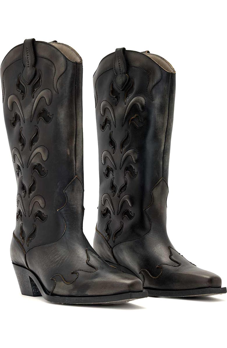 AllSaints Dolly Western Boot, Main, color, Etch Dark Brown