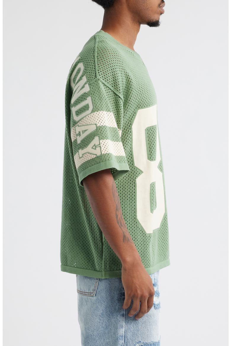 '84 Mesh Cotton Appliqué Jersey, Alternate, color, SAGE