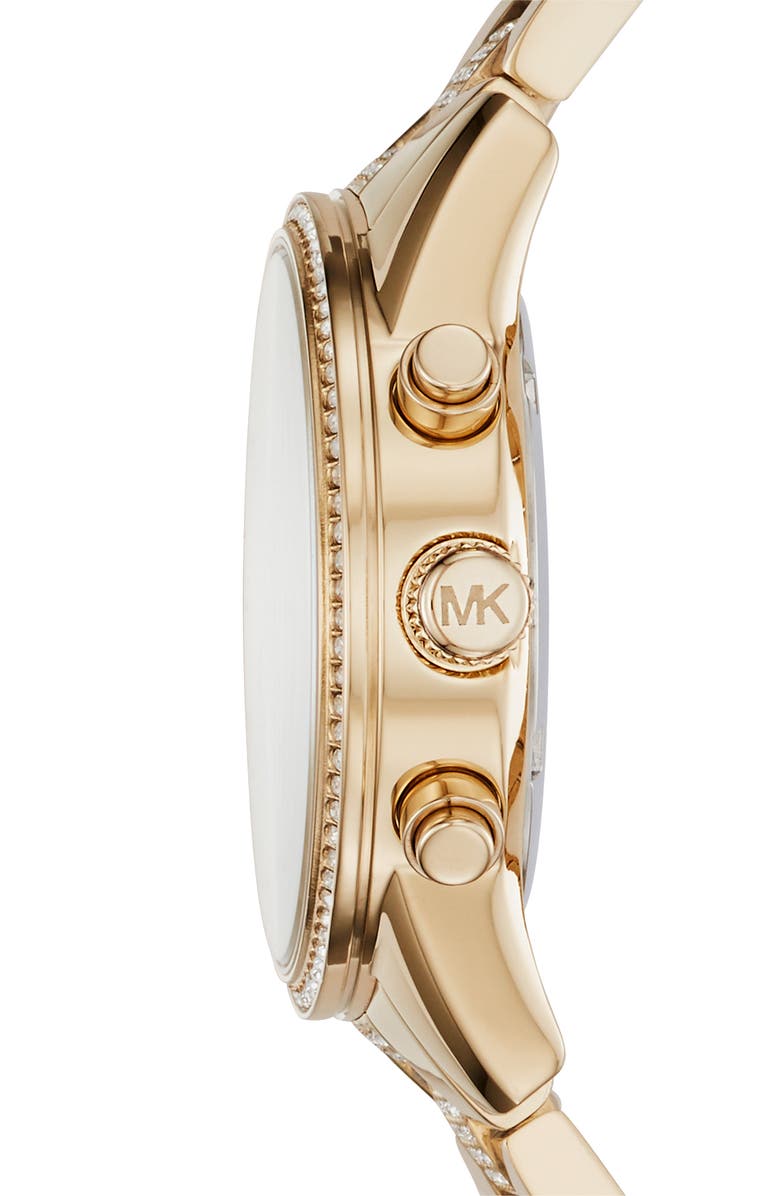 Michael Kors Ritz Pavé Chronograph Bracelet Watch, 37mm, Alternate, color, 