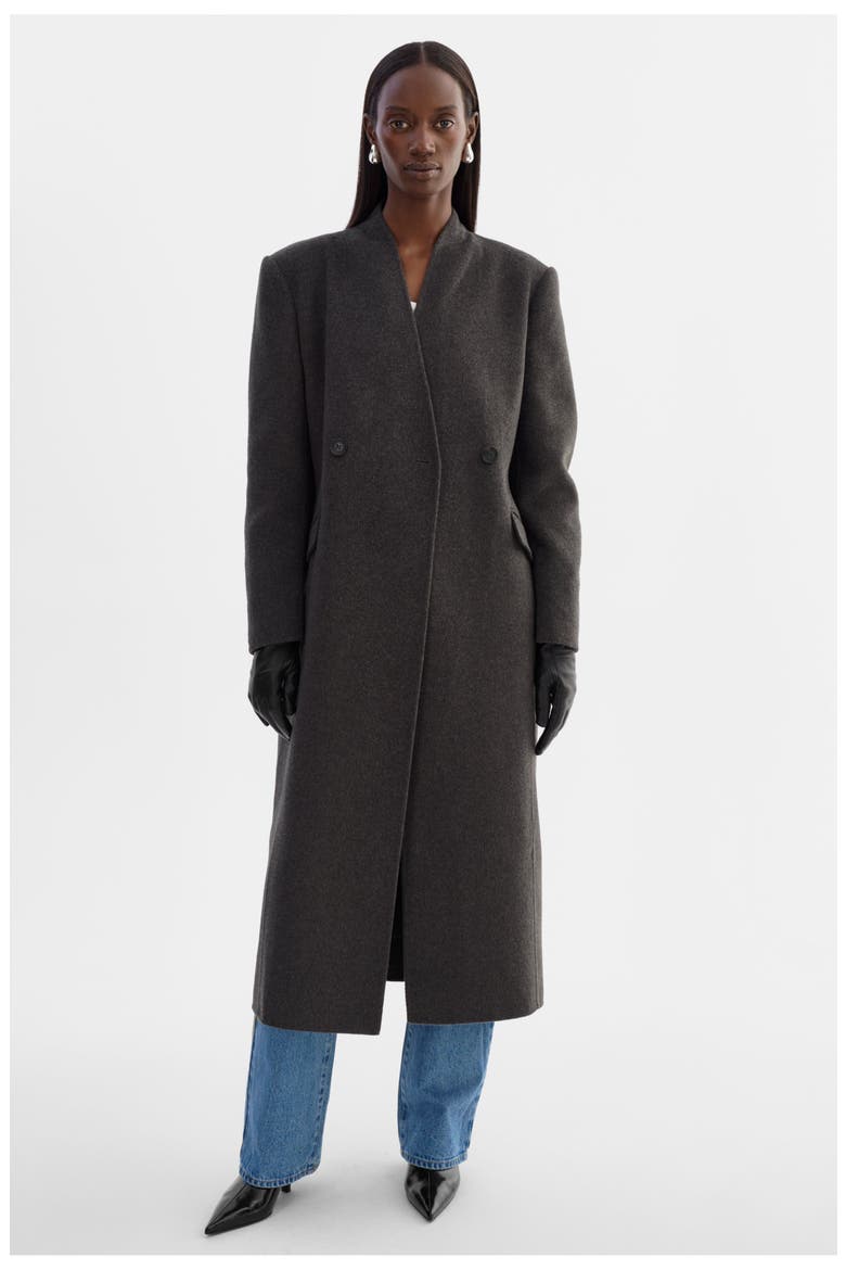 Callie | Double Face Wool Coat, Main, color, Heather Charcoal