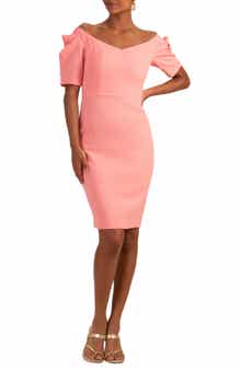 Trina Turk Witty Off the Shoulder Short Sleeve Sheath Dress