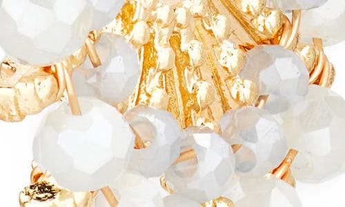 Cara Beaded Sunray Hoop Earrings In Gold