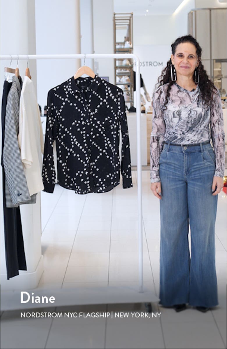 Kate Star Print Button-Up Shirt, sales video thumbnail