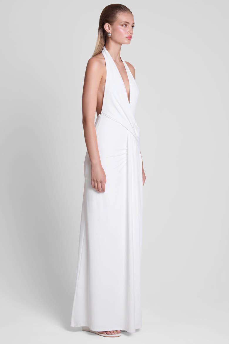 Palermo Plunge Drape Maxi Dress, Alternate, color, White