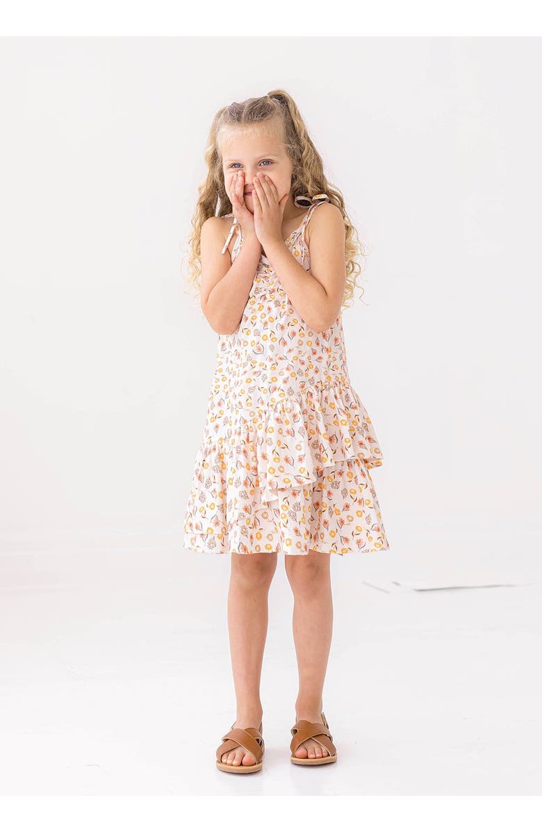 Mabel + Honey Mabel and Honey Girls' Golden Hour Floral Halter Dress, Size 4, Nordstrom Exclusive., Alternate, color, Coral